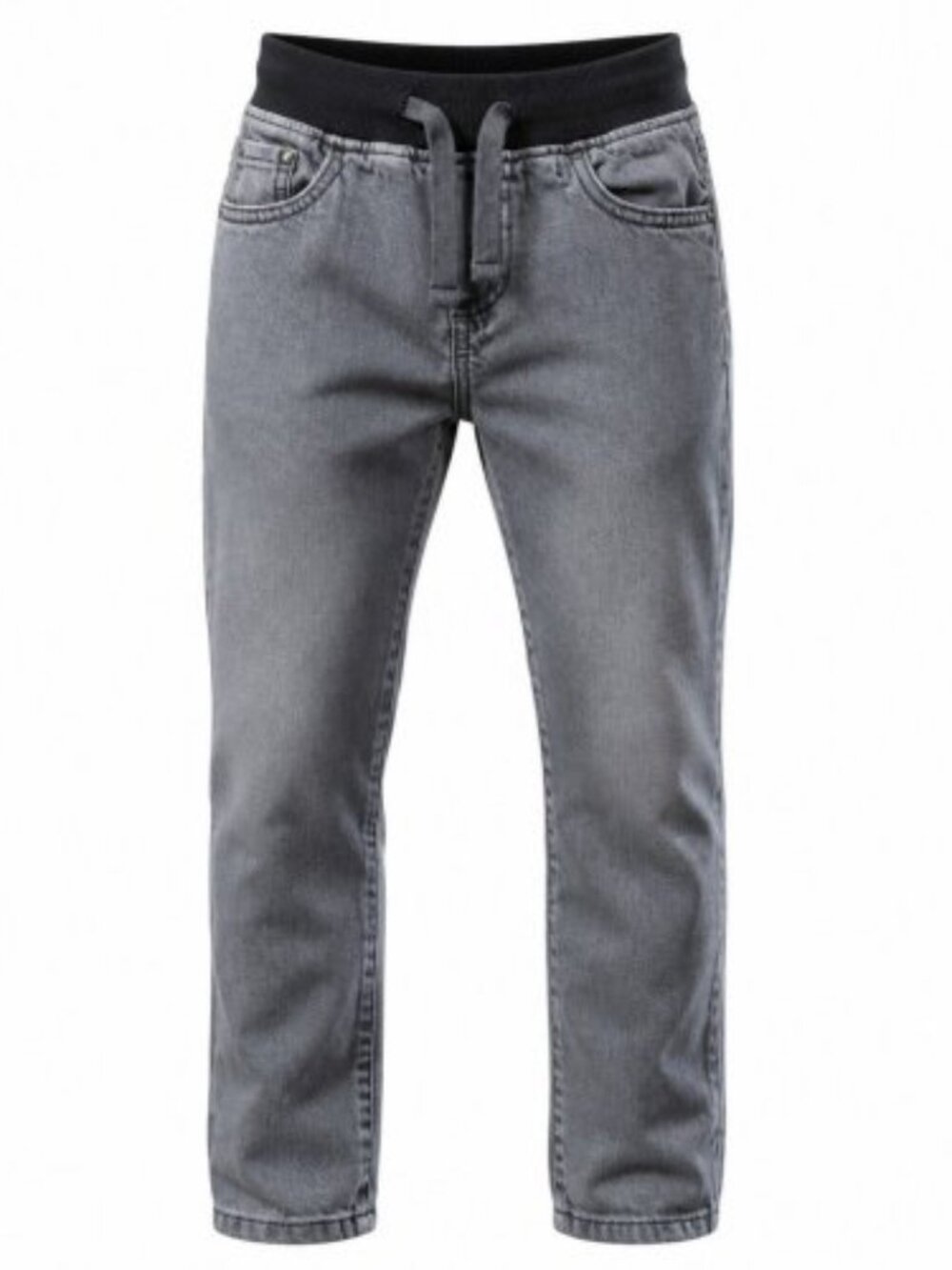 GYMBOREE Fully Lined Gray Denim Jeans Boys Size 4 Drawstring Waist